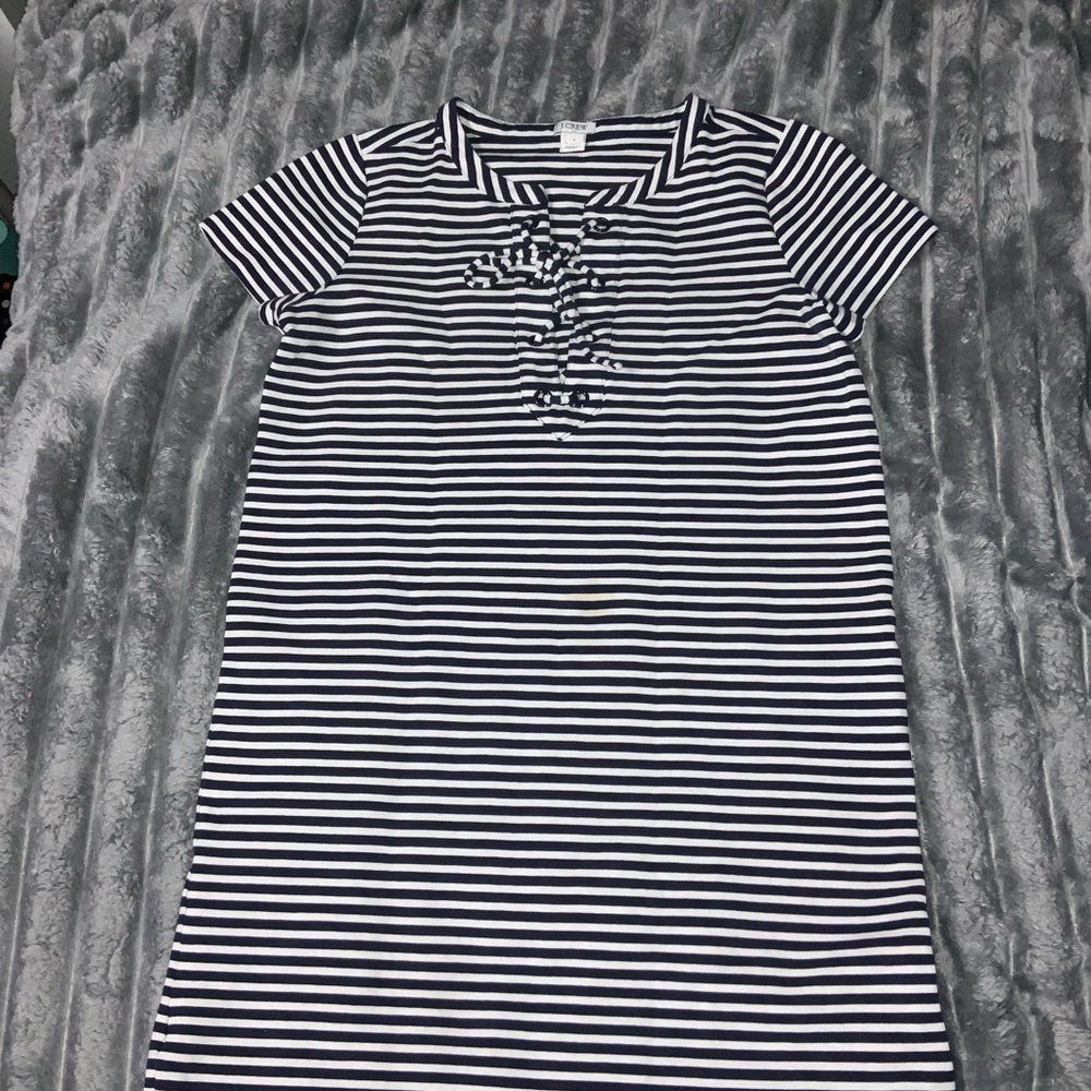 J. Crew Black and White Striped Dress